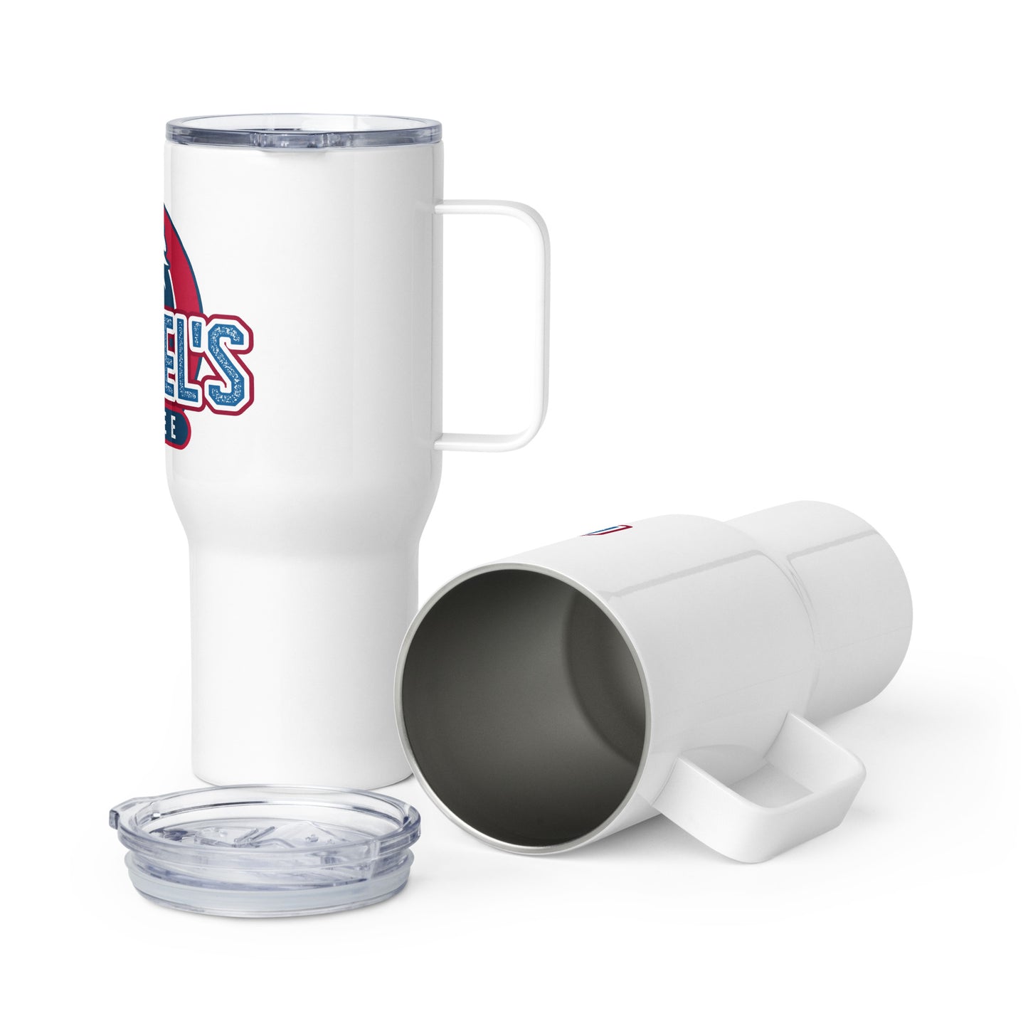 Travel mug with a handle